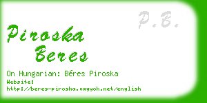 piroska beres business card