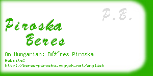 piroska beres business card